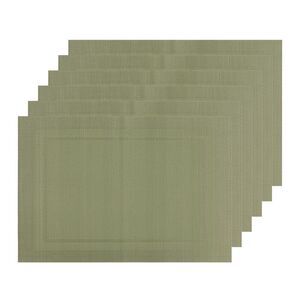 Set of 6 Heat-resistant Washable Placemats 18x12 Inch Light Green